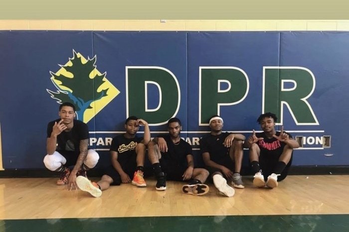 Larnelle Hardy with his former summer league basketball starting five