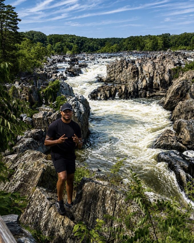 Larnelle Hardy hiking at Great Falls
